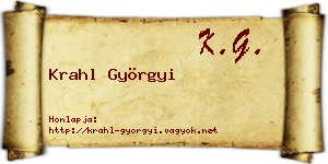 Krahl Györgyi névjegykártya